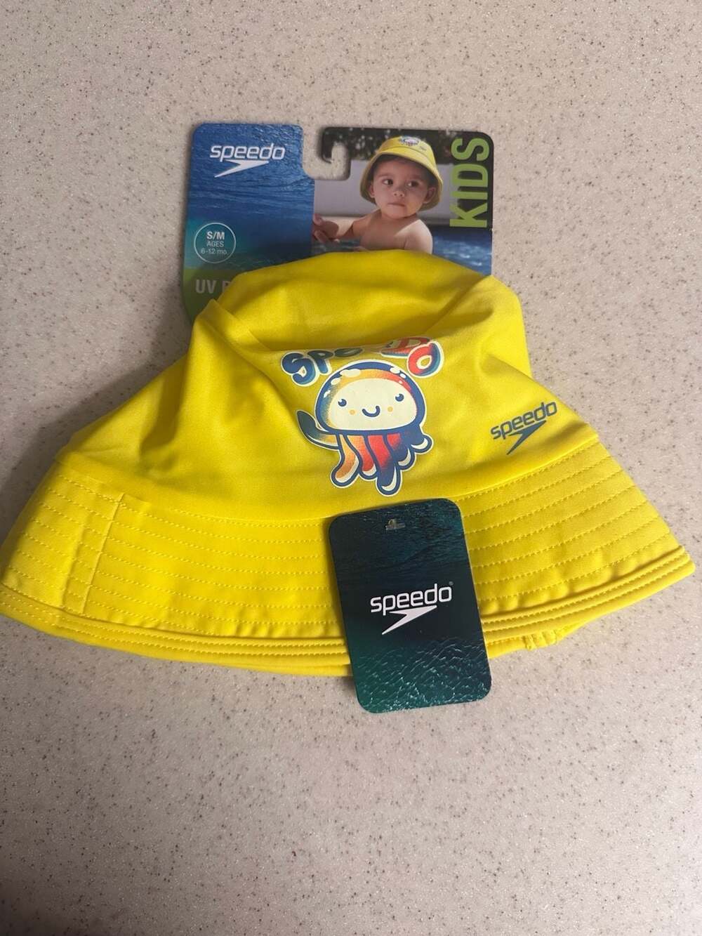 Speedo Kids UV Bucket Hat Yellow S/M 6-12 Months Jellyfish